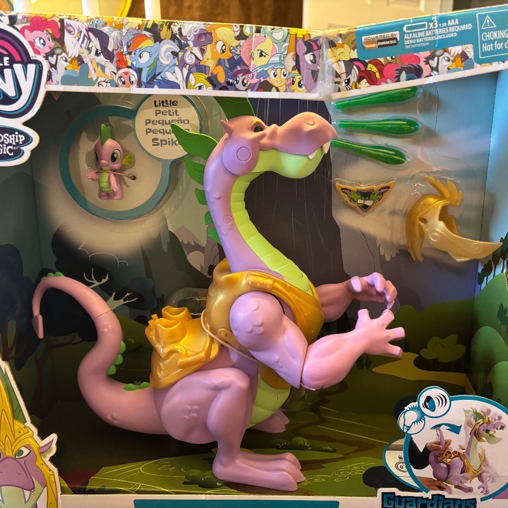 SALE!! Spike the Dragon Large & Small 2 Figure Set MLP Guardians of Harmony